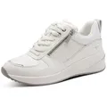 Tamaris Keilsneaker Schnürschuh, Halbschuh, Freizeitschuh mit Außenreißverschluss silberfarben|weiß 40 EU