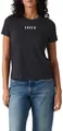 Levi's The Perfect Tee T-Shirt voor Dames, Serif Emb Caviar