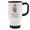 Mr. & Mrs. Panda Thermobecher Otter Muschel - Geschenk, Büro, Seeotter, grübeln, süß, träumen, Tasse mit Deckel, Spülmaschinenfest, Fischotter,