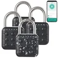 Xcase IP65 Vorhängeschloss: 4er-Set Metall-Vorhängeschlösser, Zahlencode, App, Bluetooth 5, IP67 - (Elektronisches Vorhängeschloss, Digitales Zahlenschloss App, bugel)