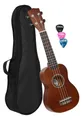 Geniales Sopran Linde Ukulele Einsteiger Set mit Tragetasche und 3 Plektren