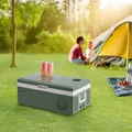 in.tec Auto Kühlbox Arnesano Kompressor Kühlschrank 15 L elektrisch Gefrierschrank für Autos und Steckdose 12/24 V Gefriertruhe tragbar Kunststoff Army-Grün