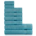Handtücher Set Türkis 8TLG / 2 Badetücher 70x140 + 4 Handtücher 50x90 + 2 Gäs...
