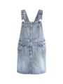 NEXT Mädchen Standard Trägerkleid aus Denim Blau 134