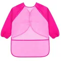 KIMMAX Bastelschürze kinder, Malschürze Malerkittel mit Ärmeln für Kinder von 3 bis 7 Jahren für Schule Kunst Malerei,Kochen,Rosa (M,100-125 cm)