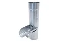 Zambelli Regenfallrohr, (Regenrohrklappe, Regenwasserklappe mit Sieb 80mm Silber), Regenwasser Fallrohr Klappe, Laubschutz durch Sieb, Titanzink
