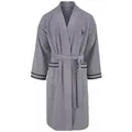 Bruno Banani Herrenbademantel Roy, ideal für Sauna & Spa, Standardlänge & Überlänge, Langform, Walkfrottee, Kimono-Kragen, Gürtel, farblich abgesetzten Streifen, Bademantel, S-3XL, auch in extra lang grau L | 120 cm