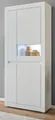 Furn.Design Stauraumvitrine Derby (Vitrinenschrank in weiß, 2-türig, 12 Fächer, 85 x 198 cm) mit weiß oder Eiche, Soft-Close-Funktion