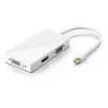 CSL Audio- & Video-Adapter Mini DisplayPort zu HDMI, DVI, VGA, 15 cm, 4k 3in1 MiniDP 1.2 Adapter, Konverter Kabel 3840x2160 UHD 2160p 4k weiß