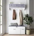 Mondeer Garderobe-Set Flurgarderobe Schuhbank mit Sitzfläche