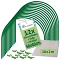 TTL GARDEN Tunnelbögen ARCOS 60-12er Set + Folie 10x2m + 36 Clips grün