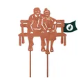 VERDOBA Altes Pärchen Gartendeko Rost - Oma und Opa Figuren Garten Deko mit Rostpatina - Gartenstecker Rost - Oma und Opa auf Bank aus stabilem Eisen - Rostdeko Gartendeko - Rostdeko für den Garten