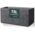 XL Pflanzkasten „Millennium“ 78x39x39 cm – 73L Volumen – Anthrazit – Wetterfester Pflanzkasten für Garten, Balkon & Terrasse - Schwarz