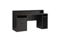 Forte Tezaur Computertisch Gaming Tisch Gamer Schreibtisch mit 1 Tür und 1 Schublade, Holzwerkstoff, Schwarz, B x H xT: 160 x 91 x 72 cm