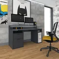 Computertisch Gaming PC-Tisch 3 Tezaur Schreibtisch Bürotisch in schwarz matt