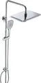 JOHO Edelstahl Duschset Duschsystem mit XXL Kopfbrause 35x25cm Rechteckig Chrom