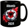 speecheese Tasse Fußball Albanien Flagge Tasse in Schwarz