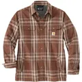 Carhartt Flannel-Sherpa, Hemd/Jacke - Braun/Grau (227) - M