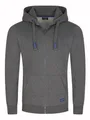DENIMFY Sweatjacke Herren mit Kapuze Reißverschluss Regular Fit DFLeo Kapuzenjacke Zip-Hoodie, Größe:L, Farben:Grey Melange Standard 2 (63300)