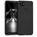kwmobile Hülle kompatibel mit Google Pixel 2 XL Hülle - weiches TPU Silikon Case - Cover geeignet für kabelloses Laden - Schwarz matt