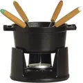 Staub Specialities Fondue Set 10 cm, rund, Schwarz, Gusseisen