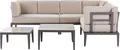 BELIANI Lounge Set Grau u. Beige Aluminium mit Auflagen zwei Tische für 6 Personen Garten Terrasse Balkon