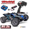 TRAXXAS # TRX67164-4BLUE Rustler 4x4 blau 1/10 Stadium-Truck + 4A Lader + Akku