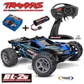 TRAXXAS TRX67164-4BLUE Rustler 4x4 blau 1/10 Stadium-Truck + 4A Lader + Akku