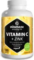 Vitamin C 1000 mg hochdosiert+Zink vegan Tabletten 180 St