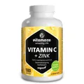 VITAMIN C 1000 mg hochdosiert+Zink vegan Tabletten 180 St PZN 12741411