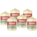 Bolsius - Essentials - Stumpenkerze - beige - 8cm - 6 Stück - Länge brenndauer 17 stunden - Unparfümierte - Natürliches Pflanzenwachs - Ohne Palmöl