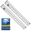 2x LED Lichtleiste mit Bewegungsmelder Unterbauleuchte mit 6 AA Batterien