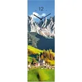 Artland Wanduhr Glasuhr Alpen Berge Santa Maddalena (wahlweise mit Quarz- oder Funkuhrwerk, lautlos ohne Tickgeräusche) grün