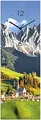 ARTLAND Wanddeko Wanduhr ohne Tickgeräusche Glas Quarzuhr 20x60 cm Rechteckig Lautlos Landschaftsbilder Natur Berge Alpen Tal Wald U1TF
