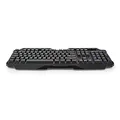 NEDIS Wired Gaming Keyboard - USB Type-A - Folientasten - LED - QWERTZ - DE-Layout - Stromversorgung über USB - Netzkabellänge: 1.30 m - Multimedia