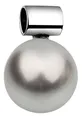 Nenalina Schmuck Perlen-Anhänger in 925 Sterling Silber mit 12 mm grauer Glas Perle für Damen Kette oder Halskette, 846504-193