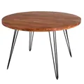 Riess Ambiente Runder Esstisch Scorpion 120cm Natur Akazie Hairpin Legs Retro Design, stylischer Esstisch für Dein Esszimmer