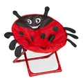 Relaxdays Moonchair Kinder, Marienkäfer, faltbar, HxBxT: 47x50x48 cm, Kinderstuhl draußen & drinnen, Kindersessel, rot
