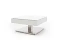 freiraum Couchtisch MARIKO, mit Stauraum, weiss, MDF/ Metall/ Sicherheitsglas - 75x38x75cm (BxHxT)