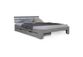 Homestyle4u Bettschubkasten Bettkasten Holz Schublade Bettauszug Grau mit Rollen Zubehör, B/H/T 173x16x63 cm, Stauraum