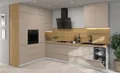 Feldmann-Wohnen Winkelküche Avellino, (Schubladen mit Vollauszug & Selbsteinzug (HETTICH InnoTech Atira), 330x200x243cm, L-Form, Korpus grau/ Front stone grey matt, 16-teilig
