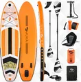 Stand Up Paddle Board 320cm 2in1 mit Kajak Sitz SUP Surfboard aufblasbar + Paddel und Doppelpaddel Surfbrett Paddling Paddelboard - orange
