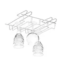 Relaxdays Weinglashalter, Schrankeinsatz für 12 Stielgläser, Bar & Küche, Gläserschiene Metall, 8,5x34,5x26cm, silber