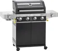 RÖSLE Gasgrill BBQ-Station VIDERO, 25524, G4-S Schwarz, 4 Brenner, extra Primezone und Seitenbrenner, VARIO+