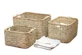 Dekoleidenschaft Aufbewahrungskorb aus Rattan und Schilfstroh in 3 Größen, Regalkorb, Wäschekorb, Korb (1 St), Regalkorb, Wäschekorb, Korb, Flechtkorb, Schrankkorb, Dekokorb, Kiste