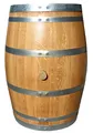 Temesso 225l Weinfass rund, Barriquefass als Stehtisch - Holz geschliffen Oberfläche geölt
