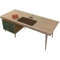 JVmoebel Schreibtisch Designer braun Luxus Schreibtisch Büromöbel Holz Tische neu (1-St., Schreibtisch), Made in Europa beige