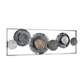Wandbild Metallbild 3D-Optik - BLOSSOM aus Metall in Anthrazit- und Silbertönen