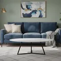 riess-ambiente Design Couchtisch MARVELOUS 90 cm weiß Keramik schwarzes Metallgestell Sofatisch