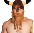 Boland Wikinger-Kostüm Wikinger Bart Kostüm rotbrauner Langbart mit Zöpfen für Karneval, Realistisches Design für authentischen Look